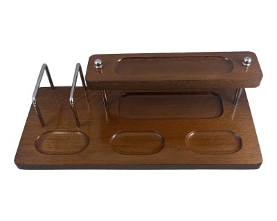 Vintage Two-Tier Wooden Dresser Valet Tray
