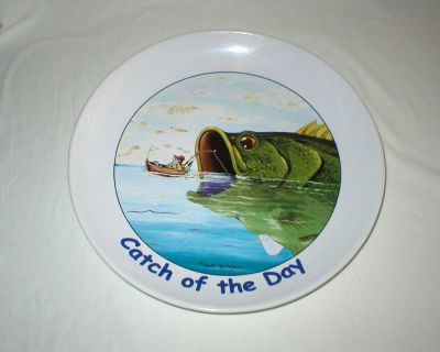 Large Platter - "Catch of the Day" by Gary Patterson 13 1/2" Diameter