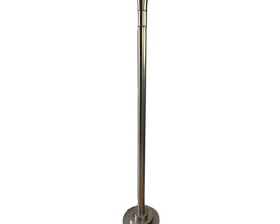 Vintage 1970s Minimalist Tubular Polished Chrome Floor Lamp by Ark. Lighting