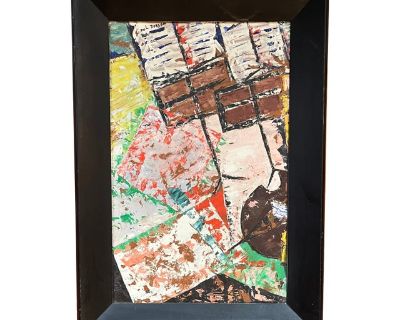 Zel Dorson (American 20th Century) Abstract Oil Painting on Board "Music"