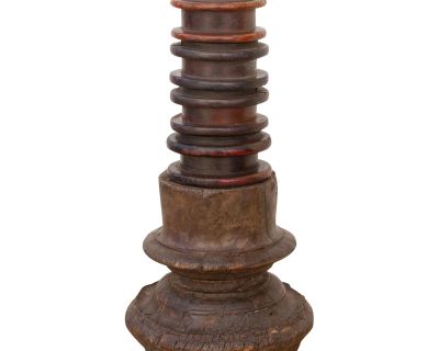 Antique Turned Spool Candle Holders