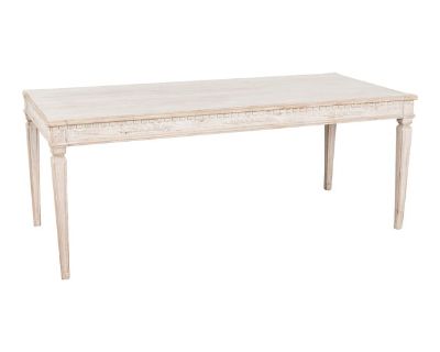 White Painted Gustavian Dining Table Writing Table, Sweden Circa 1890