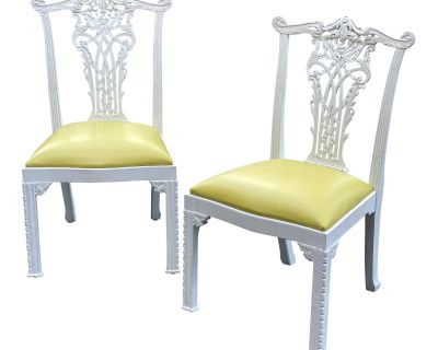 Vintage Maitland Smith Side Chairs - a Pair