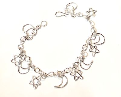 Silver Moon and Stars Bracelet