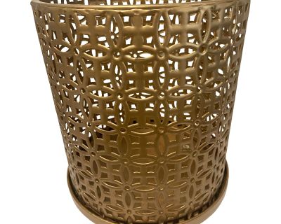 Mid 20th Century Regency Hollywood Modern Metal WasteBasket