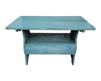 19Thc Original Powder Blue Hutch Table or Bench