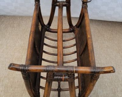 #16 Vintage Rattan bamboo magazine holder