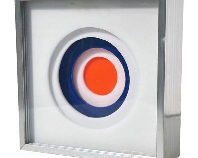 1960s Pop-Art Mid-Century Layered Acrylic Bullseye Target Modernist Framed Sculpture