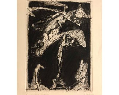Will PetersenBeat Artist "Double Witness" Lithograph Etching Lakeside Studio Chicago