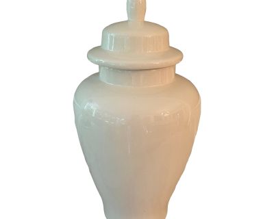 Vintage White Ceramic Ginger Jar