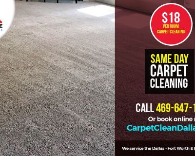 $18 Per Room Carpet Cleaning 
(3 Room Minimum Charge)

Call us today 469-647-1508

Or book online procarpetcare.genbook.com 
truckmounted equipment 

CARPET CLEANING PRICES:

1 Room $54
2 Rooms $54
3 Rooms $54
4 Rooms $72
5 Rooms $90
Each additional room $40 

Small Rug cleaning $40
Large Rug cleaning $60

Upholstered Chair $49
Loveseat Cleaning $69
Sofa Cleaning $89
Sectional Cleaning $109



...