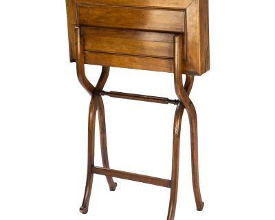 Antique Regency Period English Mahogany Campaign Portable Writing Table