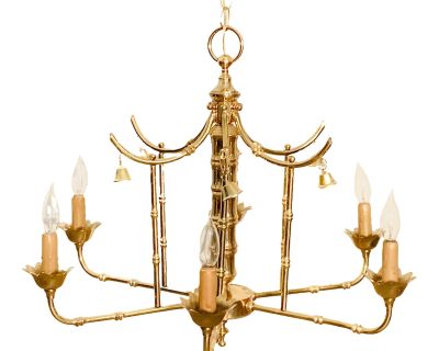 Vintage Late 20th Century Solid Brass 3 Tier 21 Arm 21 Light Chandelier  Orig. Brass Canopy & Chain