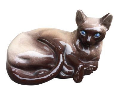 1960's Hand Painted Animalia Italian Porcelain Siamese Cat Figurine