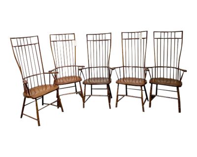 Baker Furniture Tall Windsor Chairs 1980s - Set of 5