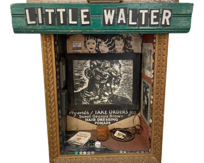 Little Walter Blues Folk Art Tribute Shadow Box