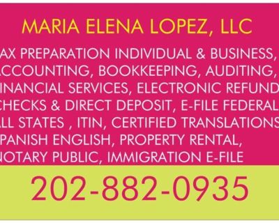 Tax Service, Notary public, Translation, Immigration Services, Financial Service