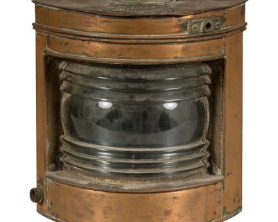 Nautical Tung Woo Starboard Ship Navigation Copper Lantern with Label