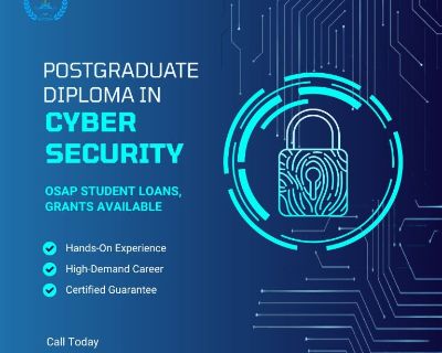 Unlock your future in tech with the comprehensive Postgraduate Diploma in Cyber Security — designed for those ready to dive into an in-demand career protecting businesses and data in Canada.
What you’ll get:
Full postgraduate diploma focused on Cyber Security, with hands-on experience, not just theory.
OSAP student loans & grants available — making your training accessible.
Certified guarantee:...