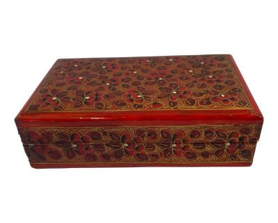 Vintage Wooden Painted Laquered Trinket Box