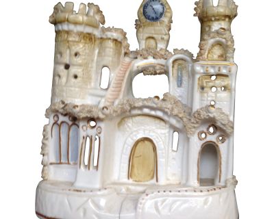 Antique English Building with Watch Tower Figurine