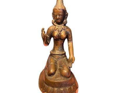 Antique Metal Buddhist Figure of Avalokiteshvara; Metal Sculpture