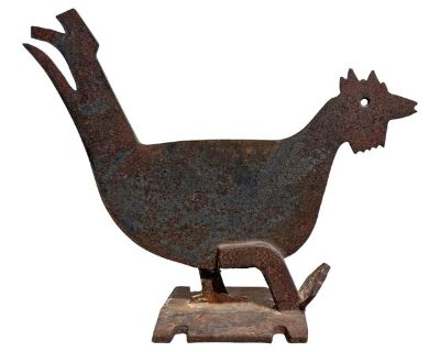 American Mid-20th Century Folk Art Rooster Bootscrape