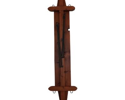 Vintage Rustic Wood & Iron Wall Pot Rack