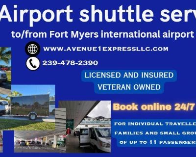 Airport shuttle service transportation to and from Fort Myers international airport