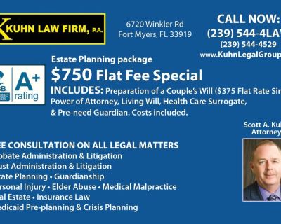 ► ESTATE PLANNING PACKAGE - FLAT FEE SPECIAL - BBB A+ Rating