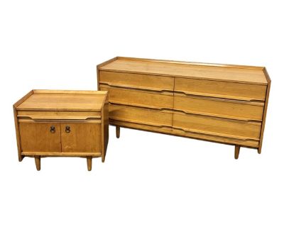 1960s Crawford Furniture Low Boy & Nightstand - Set of 2