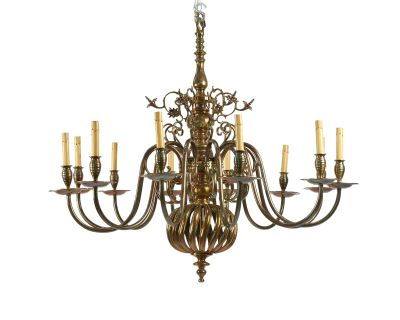 Baroque Style Brass Chandelier