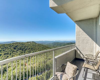 Avg / night: $182. Beautiful furnished mountaintop condo w/shared pools, hot tub, & a sauna | Located in Sugar Mountain, NC | 3.53 Stars | 2 Bed, 2 Bath | No Pets. No pets. Max 4 guests. Why just gaze at the beauty of the Sugar Mountain? Come stay in this unique ten-story, high-rise condo located on the top of Sugar Mountain with stunning views of Grandfather Mountain from your private balcony!...