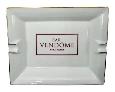 Vintage Bar Vendome Ritz Paris Hotel Ashtray Catchall Dish White Porcelain