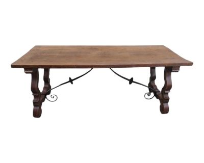 Antique Spanish Oak Trestle Table