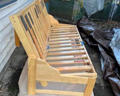 Free Queen wood futon bed frame