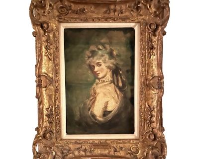 George Romney Portrait Painting of Lady Pamela Fitzgerald Watercolor.