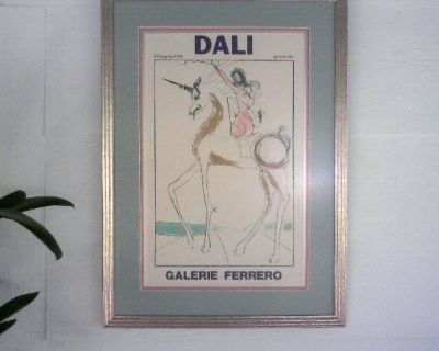 Very Rare Salvador Dali Poster Galerie Ferrero (Framed/Matted)
