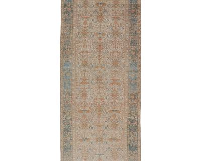 Intricately designed geometric Persian Heriz carpet in earth tones, Keivan Woven Arts / rug EMB-9538-P13051, country of origin / type: Iran / Heriz, circa 1930 This magnificent Persian Heriz gallery carpet from the mid-20th century (circa 1930) bears an exquisite design rendered in various shades of light brown, tan, camel, copper, and light blue. A small intricate geometric designs anchor the ...