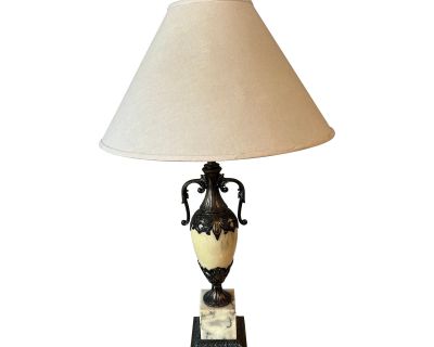 Mid 20th Century Marble & Brass Table Lamp