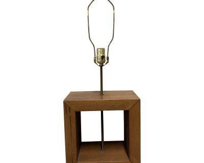 Mid-Century Handcrafted Block Table Lamp