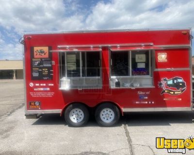 Like New - 2024 8' x 16'  Kitchen Food Trailer with Fire Suppression System