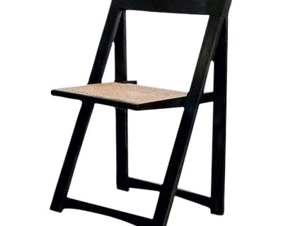 1960s Italian Wood and Cane Folding Chair