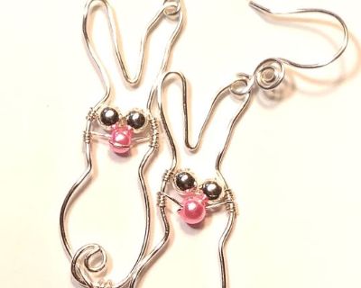Wire Wrap Bunny Earrings