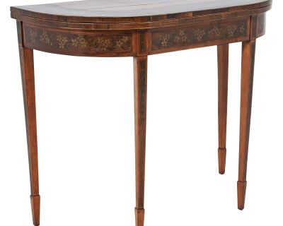 19th Century Painted Satinwood Games Table