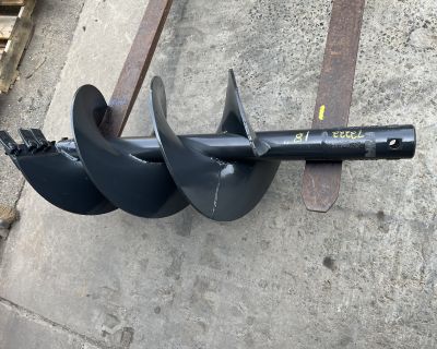 Bobcat 2018 18" Auger Bit, New Condition, Round Drive, 49" Length, Double Flight