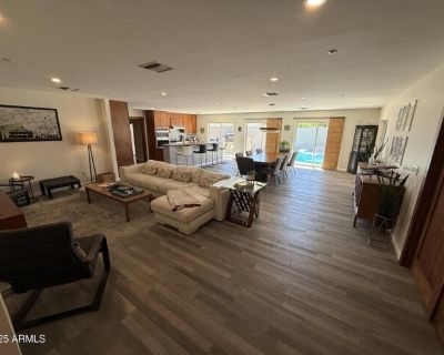 8361 E Via De Encanto. Escape to this enchanting 4-bedroom house in quiet Paseo Village of McCormick Ranch, Scottsdale. With 1 king bed, 2 queen beds, and 2 twin beds, guests will find the perfect space to unwind. The large living area is ideal for relaxing after a day of fun. Enjoy the nice outdoor patio for al fresco dining or simply soaking up the sun next to the resort size pool. There is n...