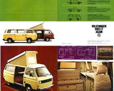 1981 VW Van-Camper Sales Brochure, NOS, MINT