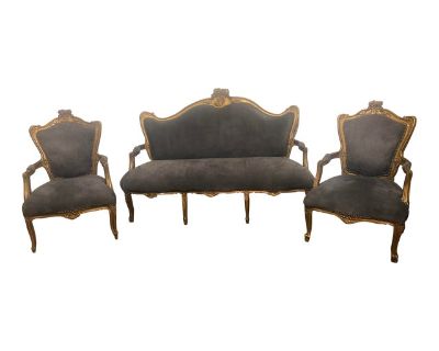 19th Century Italian Louis XV Rococo Style Salon Set - 3 Pieces