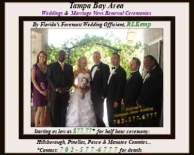Tampa Bay Wedding and Marriage Vows Renewal Ceremonies with RLKemp